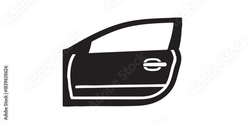 Car side door solid icon, car parts concept. Vector graphics. Part sign on white background, style icon mobile or web design.
