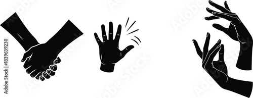 silhouette of a hand on a white background