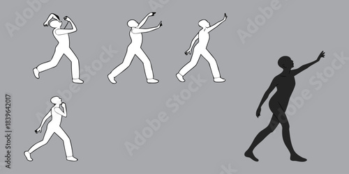 CAD Dancing Figures — Architectural Line-Art People Collection