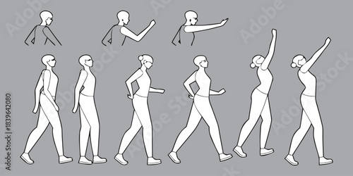 CAD Dancing Figures — Architectural Line-Art People Collection