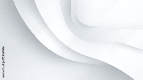 Fototapeta Naklejka Na Ścianę i Meble -  白い曲線が重なり合う抽象的なクラフト風背景
