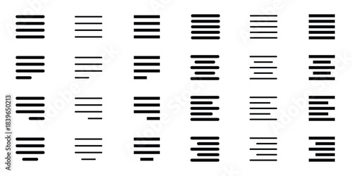 paragraph alignment icon set