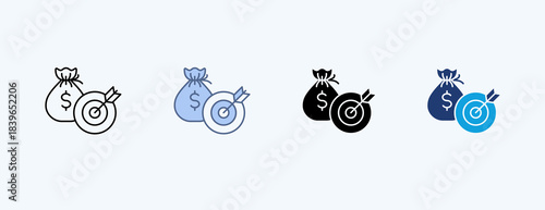 Financial Goals Multiple Icon Illustration Vector