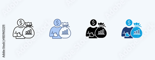 Investor Multiple Icon Illustration Vector
