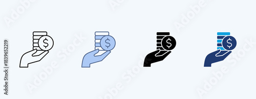 Earnings Multiple Icon Illustration Vector