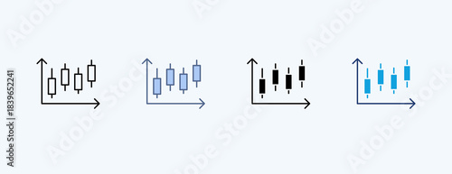 Candlestick Chart Multiple Icon Illustration Vector