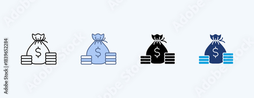 Economic Multiple Icon Illustration Vector
