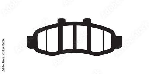 Car brake pad solid icon, car parts concept. Vector graphics. Wheel brake sign on white background, style icon mobile or web design.
