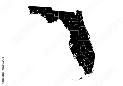 Florida USA Map in black color