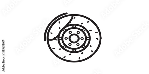 Car disk solid icon, car parts concept. Vector graphics. Disk, wheel without tire sign on white background, style icon mobile or web design.
