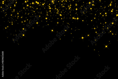 Beautiful Falling Golden Particle Sparkles with Bright Glow, Floating Dust Motion, and High-Quality Luxury Background Effect