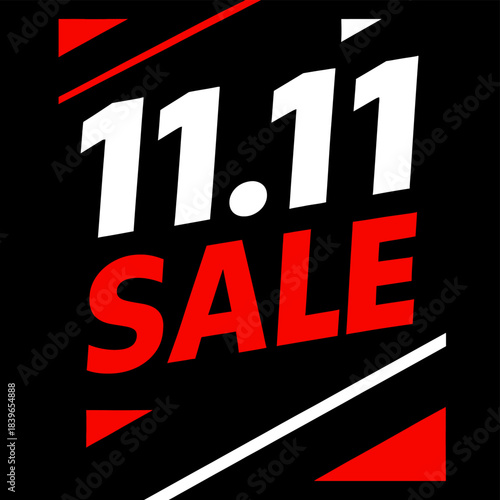 Bold graphic design announcing the massive eleven eleven shopping festival sale event with striking red and white typography