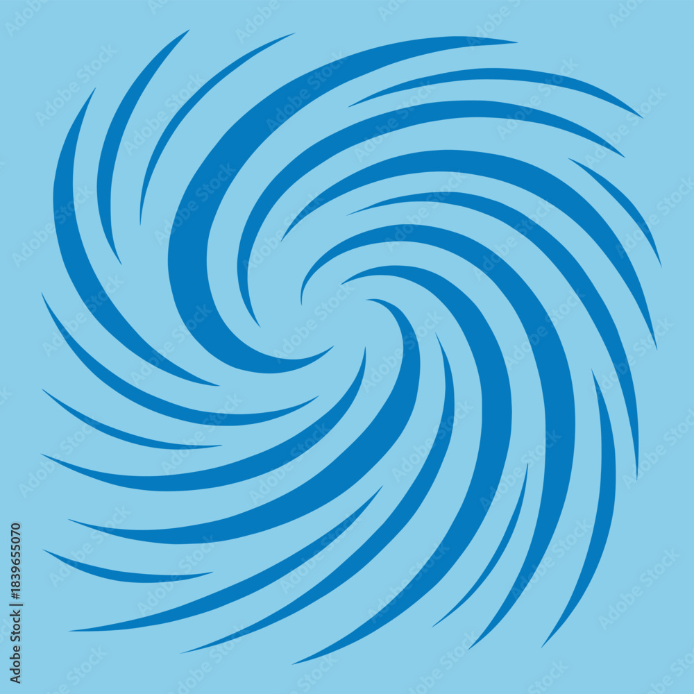 Fototapeta premium Blue swirling vortex graphic abstract spiral representing wind or water flow perfect for weather or science concepts