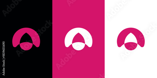 Abstract Modern Minimalist Simple Pink Magenta Letter A Logo Symbol Icon