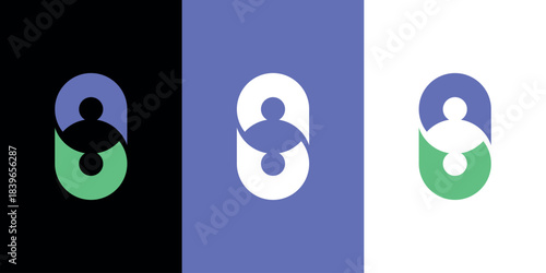 Logo Design Symbol Icon Infinity Humanity Social Network Digital Template Vector