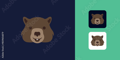 Cute Wombat Head Logo Symbol Icon Company Mascot Modern Vector Design