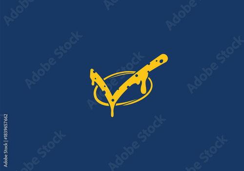 Approve check mark sign cheese logo icon symbol