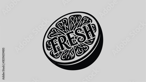 Fresh Citrus Fruit Slice Logo Design.