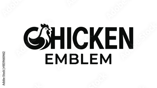 Chicken Emblem Logo Design for Poultry Business.
