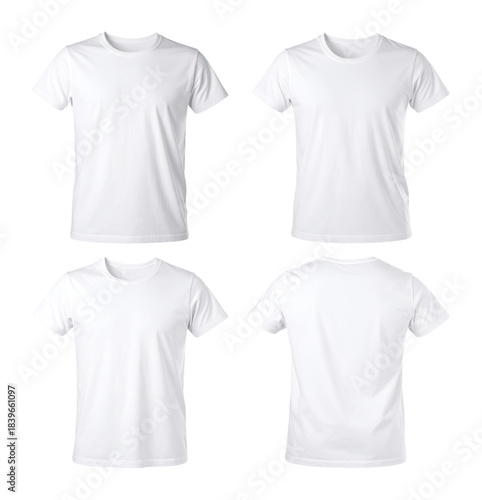 Blank White T-Shirt on Clean Surface Inviting Creativity and Customization, Isolated on Transparent Background