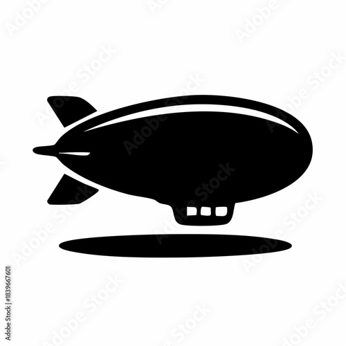Blimp Airship Icon Silhouette Vector Graphic