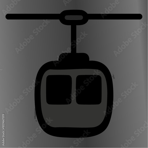 Gondola Lift Cableway Transportation Icon Vector Illustration