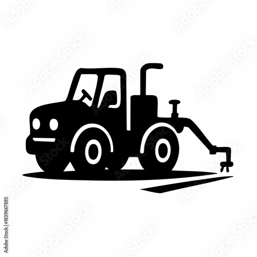 Farm Tractor Sprayer Icon - Agriculture Machine Vector Glyph