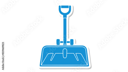 blue shovel isolated on white