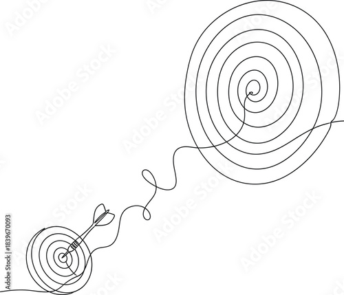 Minimalistic target and dart drawing