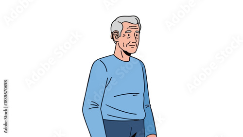 Elderly man smiling while standing in casual outfit — Concept of Medicine  