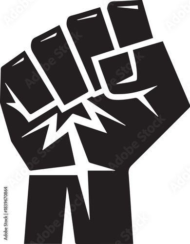 Black fist raised in protest