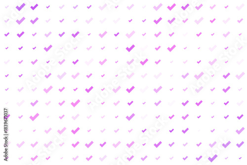 Abstract purple checkmark pattern on transparent background representing success and completion