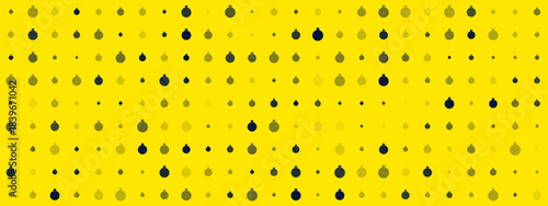 Vibrant yellow background with a repeating pattern of dark, varying-sized spherical elements, creating a modern and abstract graphic design.