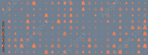 Abstract digital pattern of orange bells on a muted blue background, creating a subtle gradient texture for modern design projects