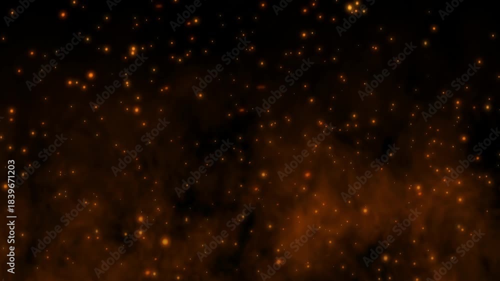 Glowing fire sparks with flames motion background. Flying Embers of ...