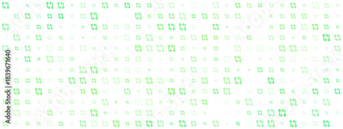 Modern technology concept with a repeating pattern of bright green abstract elements on a black backdrop, symbolizing data and connectivity.