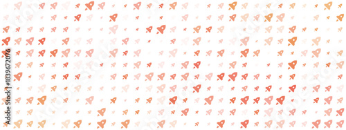 Abstract pattern of small rocket icons in warm colors on a dark background, symbolizing launch, innovation, and progress, perfect for technology and space-themed designs