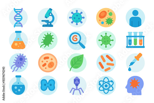 Medical Science and Biology Icons Set