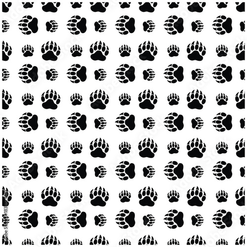 Bear Paw Print Background Vector Illustration,Bear Track Mark Background Vector