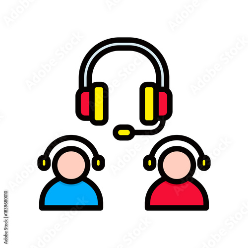 Call Handling lineal color icon