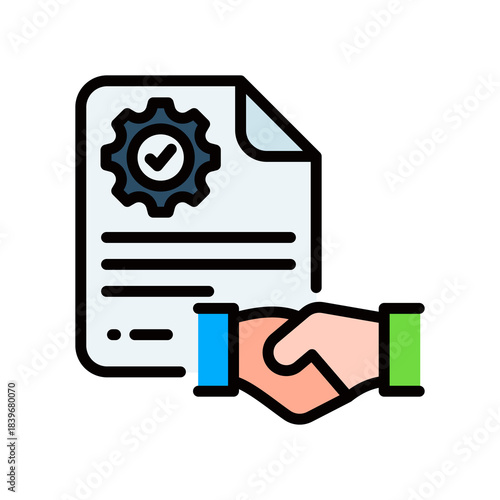 Service Level Agreement lineal color icon