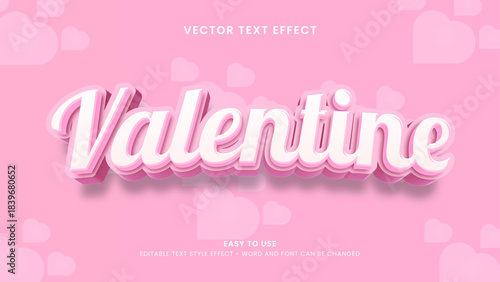 valentine editable text effect 3d vector