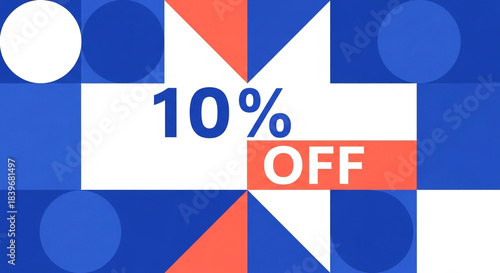 Geometric 10 percent off sale banner isolated on white background Free Download Geometric 10 percent off sale banner isolated on white background - GFXLoad