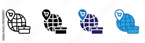 Market Expansion Icon Multi Style Vector Illustration