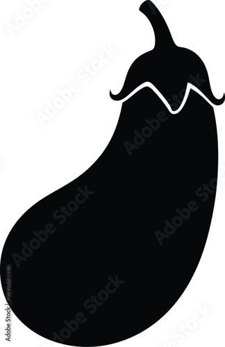 Simple black eggplant illustration a versatile graphic on transparent background silhouette