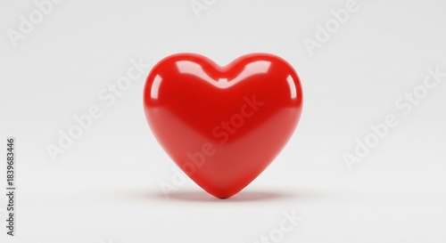 Wallpaper Mural 光沢ある真っ赤な立体ハートが柔らかな光で輝く 純粋な愛とロマンスを表現するクリーンな構図. AI Generated Torontodigital.ca