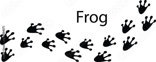 Frog paw print,Animal Footprint Vector Illustration,Wildlife Footprint Track Symbol