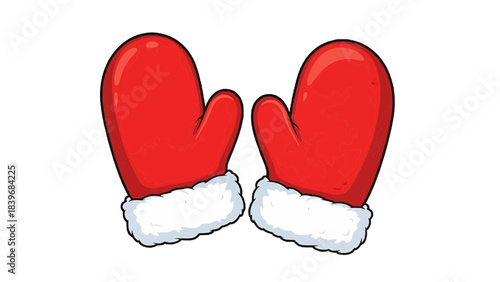 Warm red winter mittens on a cold day. These mittens are a classic winter essential, perfect for keeping hands warm in chilly weather