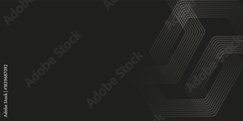 Abstract dark background with light grey geometric lines forming a modern pattern on the right side.