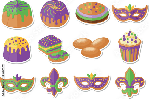 Mardi Gras Feast A Colorful Collection of Treats and Masks